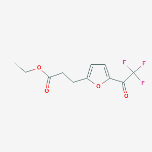 molecular formula C11H11F3O4 B5149966 ethyl 3-[5-(trifluoroacetyl)-2-furyl]propanoate 