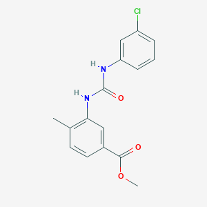 molecular formula C16H15ClN2O3 B5149989 methyl 3-({[(3-chlorophenyl)amino]carbonyl}amino)-4-methylbenzoate 