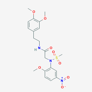 molecular formula C20H25N3O8S B5149995 N~1~-[2-(3,4-dimethoxyphenyl)ethyl]-N~2~-(2-methoxy-5-nitrophenyl)-N~2~-(methylsulfonyl)glycinamide 