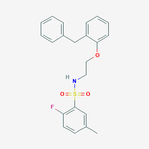 molecular formula C22H22FNO3S B5150017 N-[2-(2-benzylphenoxy)ethyl]-2-fluoro-5-methylbenzenesulfonamide 