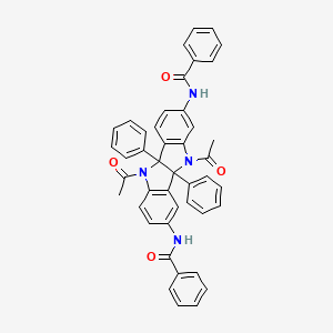 molecular formula C44H34N4O4 B5150018 N,N'-(5,10-diacetyl-4b,9b-diphenyl-4b,5,9b,10-tetrahydroindolo[3,2-b]indole-2,8-diyl)dibenzamide 