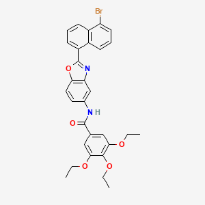 molecular formula C30H27BrN2O5 B5150022 N-[2-(5-bromo-1-naphthyl)-1,3-benzoxazol-5-yl]-3,4,5-triethoxybenzamide 