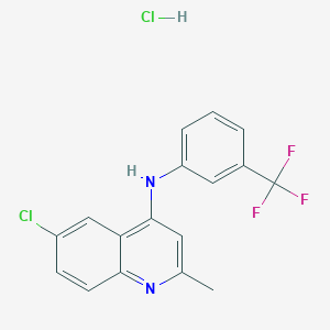 molecular formula C17H13Cl2F3N2 B5150057 6-chloro-2-methyl-N-[3-(trifluoromethyl)phenyl]-4-quinolinamine hydrochloride 