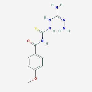 molecular formula C10H14N6O2S B515006 N-[[[(Z)-C-aminocarbonohydrazonoyl]amino]carbamothioyl]-4-methoxybenzamide 