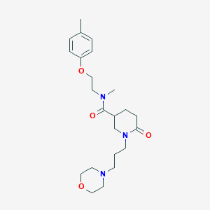 molecular formula C23H35N3O4 B5150073 N-methyl-N-[2-(4-methylphenoxy)ethyl]-1-[3-(4-morpholinyl)propyl]-6-oxo-3-piperidinecarboxamide 