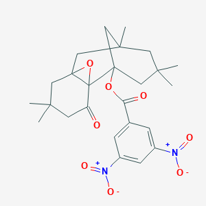 molecular formula C25H30N2O8 B515008 (4,4,6,10,10-Pentamethyl-12-oxo-13-oxatetracyclo[6.4.1.12,6.01,8]tetradecan-2-yl) 3,5-dinitrobenzoate 