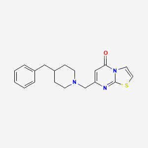 molecular formula C19H21N3OS B5150089 7-[(4-benzyl-1-piperidinyl)methyl]-5H-[1,3]thiazolo[3,2-a]pyrimidin-5-one 