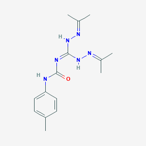 molecular formula C15H22N6O B515009 1-[bis(2-propan-2-ylidenehydrazinyl)methylidene]-3-(4-methylphenyl)urea 