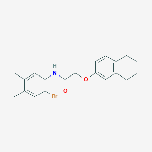 molecular formula C20H22BrNO2 B5150096 N-(2-bromo-4,5-dimethylphenyl)-2-(5,6,7,8-tetrahydro-2-naphthalenyloxy)acetamide 