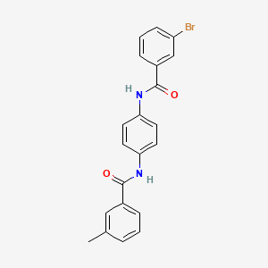 molecular formula C21H17BrN2O2 B5150132 3-bromo-N-{4-[(3-methylbenzoyl)amino]phenyl}benzamide 