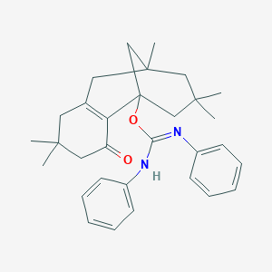 molecular formula C31H38N2O2 B515014 (5,5,9,11,11-pentamethyl-3-oxo-1-tricyclo[7.3.1.02,7]tridec-2(7)-enyl) N,N'-diphenylcarbamimidate 