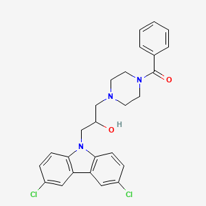 molecular formula C26H25Cl2N3O2 B5150145 1-(4-benzoyl-1-piperazinyl)-3-(3,6-dichloro-9H-carbazol-9-yl)-2-propanol 