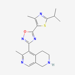 molecular formula C18H21N5OS B5150167 5-[5-(2-isopropyl-4-methyl-1,3-thiazol-5-yl)-1,2,4-oxadiazol-3-yl]-6-methyl-1,2,3,4-tetrahydro-2,7-naphthyridine trifluoroacetate 