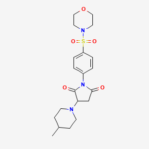 molecular formula C20H27N3O5S B5150173 3-(4-methyl-1-piperidinyl)-1-[4-(4-morpholinylsulfonyl)phenyl]-2,5-pyrrolidinedione 