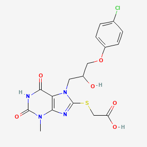 molecular formula C17H17ClN4O6S B5150193 ({7-[3-(4-氯苯氧基)-2-羟基丙基]-3-甲基-2,6-二氧代-2,3,6,7-四氢-1H-嘌呤-8-基}硫代)乙酸 