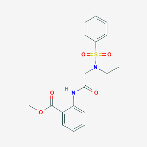 molecular formula C18H20N2O5S B5150209 methyl 2-{[N-ethyl-N-(phenylsulfonyl)glycyl]amino}benzoate 