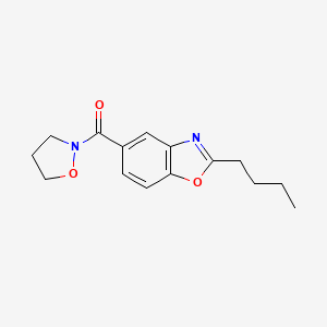 molecular formula C15H18N2O3 B5150225 2-butyl-5-(2-isoxazolidinylcarbonyl)-1,3-benzoxazole 