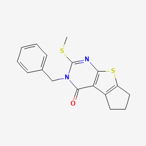 molecular formula C17H16N2OS2 B5150231 3-benzyl-2-(methylthio)-3,5,6,7-tetrahydro-4H-cyclopenta[4,5]thieno[2,3-d]pyrimidin-4-one 