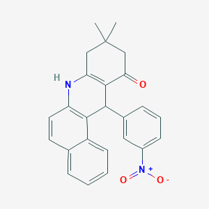 molecular formula C25H22N2O3 B5150239 9,9-dimethyl-12-(3-nitrophenyl)-8,9,10,12-tetrahydrobenzo[a]acridin-11(7H)-one 