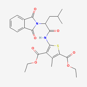 molecular formula C25H28N2O7S B5150242 diethyl 5-{[2-(1,3-dioxo-1,3-dihydro-2H-isoindol-2-yl)-4-methylpentanoyl]amino}-3-methyl-2,4-thiophenedicarboxylate 