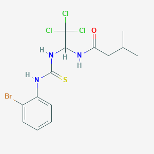 molecular formula C14H17BrCl3N3OS B5150254 N-[1-({[(2-bromophenyl)amino]carbonothioyl}amino)-2,2,2-trichloroethyl]-3-methylbutanamide 