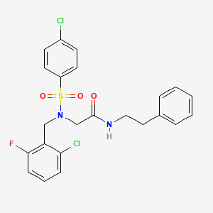 molecular formula C23H21Cl2FN2O3S B5150303 N~2~-(2-chloro-6-fluorobenzyl)-N~2~-[(4-chlorophenyl)sulfonyl]-N~1~-(2-phenylethyl)glycinamide 