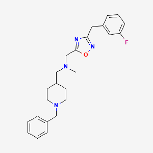 molecular formula C24H29FN4O B5150312 1-(1-benzyl-4-piperidinyl)-N-{[3-(3-fluorobenzyl)-1,2,4-oxadiazol-5-yl]methyl}-N-methylmethanamine 
