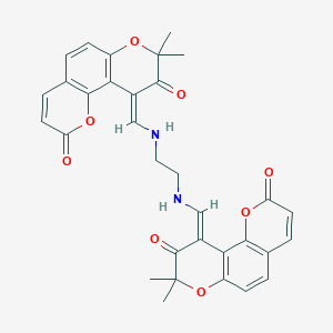 molecular formula C32H28N2O8 B5150337 10,10'-[1,2-ethanediylbis(iminomethylylidene)]bis(8,8-dimethyl-2H,8H-pyrano[2,3-f]chromene-2,9(10H)-dione) 