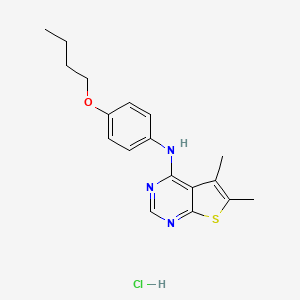 molecular formula C18H22ClN3OS B5150360 N-(4-butoxyphenyl)-5,6-dimethylthieno[2,3-d]pyrimidin-4-amine hydrochloride 
