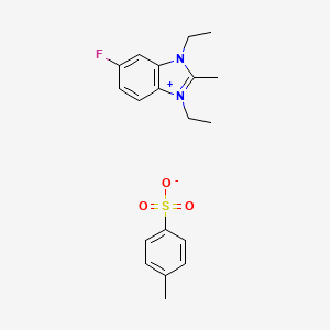 molecular formula C19H23FN2O3S B5150363 1,3-diethyl-6-fluoro-2-methyl-1H-3,1-benzimidazol-3-ium 4-methylbenzenesulfonate 