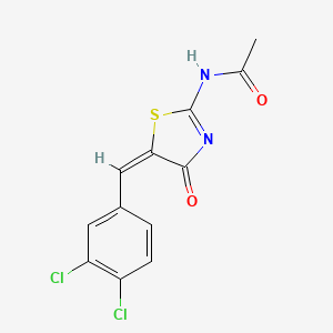 molecular formula C12H8Cl2N2O2S B5150386 N-[5-(3,4-dichlorobenzylidene)-4-oxo-1,3-thiazolidin-2-ylidene]acetamide 