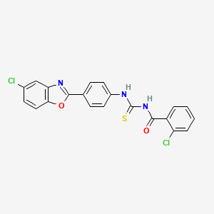 molecular formula C21H13Cl2N3O2S B5150387 2-chloro-N-({[4-(5-chloro-1,3-benzoxazol-2-yl)phenyl]amino}carbonothioyl)benzamide CAS No. 6109-82-6
