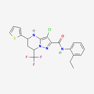 molecular formula C20H18ClF3N4OS B5150389 3-chloro-N-(2-ethylphenyl)-5-(2-thienyl)-7-(trifluoromethyl)-4,5,6,7-tetrahydropyrazolo[1,5-a]pyrimidine-2-carboxamide 