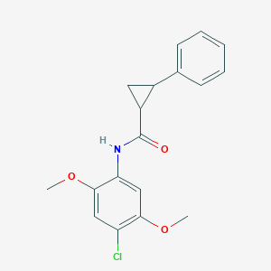 molecular formula C18H18ClNO3 B5150393 N-(4-chloro-2,5-dimethoxyphenyl)-2-phenylcyclopropanecarboxamide 