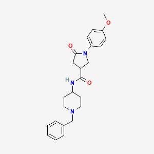 molecular formula C24H29N3O3 B5150398 N-(1-benzyl-4-piperidinyl)-1-(4-methoxyphenyl)-5-oxo-3-pyrrolidinecarboxamide 