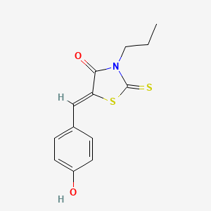 molecular formula C13H13NO2S2 B5150410 5-(4-hydroxybenzylidene)-3-propyl-2-thioxo-1,3-thiazolidin-4-one 