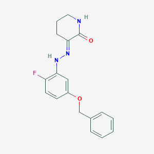 molecular formula C18H18FN3O2 B515044 2,3-Piperidinedione 3-{[5-(benzyloxy)-2-fluorophenyl]hydrazone} 