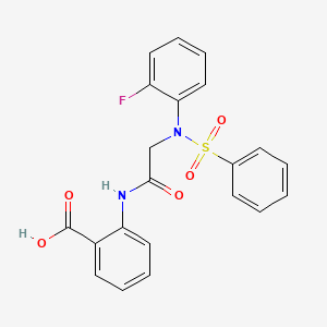molecular formula C21H17FN2O5S B5150440 2-{[N-(2-fluorophenyl)-N-(phenylsulfonyl)glycyl]amino}benzoic acid 