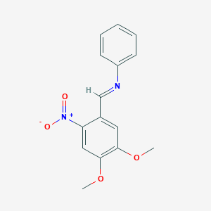 molecular formula C15H14N2O4 B515045 N-(4,5-dimethoxy-2-nitrobenzylidene)aniline 