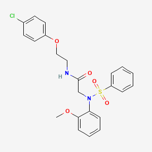 molecular formula C23H23ClN2O5S B5150454 N~1~-[2-(4-chlorophenoxy)ethyl]-N~2~-(2-methoxyphenyl)-N~2~-(phenylsulfonyl)glycinamide 