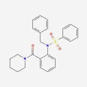 molecular formula C25H26N2O3S B5150461 N-benzyl-N-[2-(1-piperidinylcarbonyl)phenyl]benzenesulfonamide 