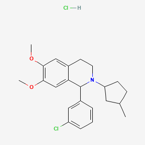 molecular formula C23H29Cl2NO2 B5150486 1-(3-chlorophenyl)-6,7-dimethoxy-2-(3-methylcyclopentyl)-1,2,3,4-tetrahydroisoquinoline hydrochloride 
