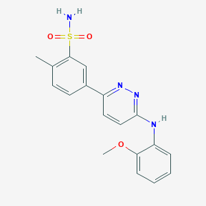 molecular formula C18H18N4O3S B5150507 5-{6-[(2-methoxyphenyl)amino]-3-pyridazinyl}-2-methylbenzenesulfonamide 