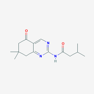 molecular formula C15H21N3O2 B5150512 N-(7,7-dimethyl-5-oxo-5,6,7,8-tetrahydro-2-quinazolinyl)-3-methylbutanamide 