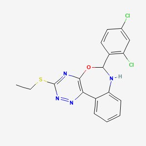 molecular formula C18H14Cl2N4OS B5150550 6-(2,4-dichlorophenyl)-3-(ethylthio)-6,7-dihydro[1,2,4]triazino[5,6-d][3,1]benzoxazepine 