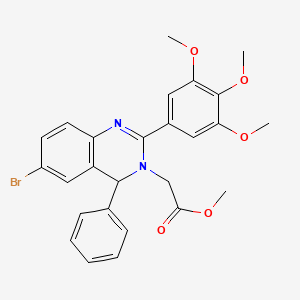 molecular formula C26H25BrN2O5 B5150580 methyl [6-bromo-4-phenyl-2-(3,4,5-trimethoxyphenyl)-3(4H)-quinazolinyl]acetate 