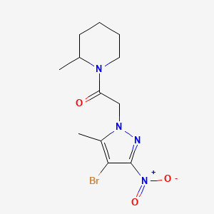 molecular formula C12H17BrN4O3 B5150581 1-[(4-bromo-5-methyl-3-nitro-1H-pyrazol-1-yl)acetyl]-2-methylpiperidine 