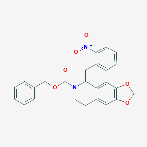 molecular formula C25H22N2O6 B515059 benzyl 5-{2-nitrobenzyl}-7,8-dihydro[1,3]dioxolo[4,5-g]isoquinoline-6(5H)-carboxylate 