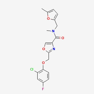 molecular formula C18H16ClFN2O4 B5150600 2-[(2-chloro-4-fluorophenoxy)methyl]-N-methyl-N-[(5-methyl-2-furyl)methyl]-1,3-oxazole-4-carboxamide 