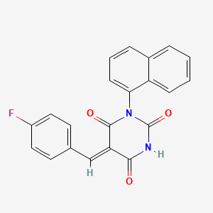 molecular formula C21H13FN2O3 B5150636 5-(4-fluorobenzylidene)-1-(1-naphthyl)-2,4,6(1H,3H,5H)-pyrimidinetrione 